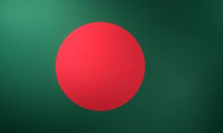 방글라데시 국기, 실제 비율의 국기로 그림자와 질감이 느껴지는 이미지