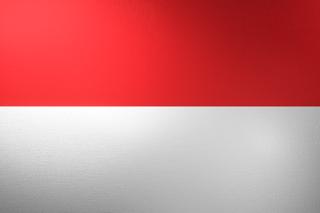 인도네시아 국기, 실제 비율의 국기로 그림자와 질감이 느껴지는 이미지