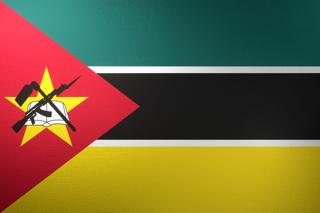 모잠비크 국기, 실제 비율의 국기로 그림자와 질감이 느껴지는 이미지