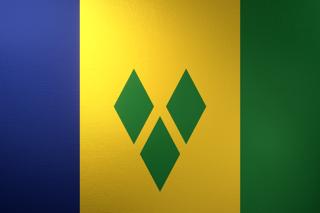 セントビンセントおよびグレナディーン諸島国旗, 実際の比率で影と質感があるイメージ