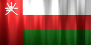 Oman National Flag, Basical waving National Flag with texture and shadow