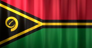 Vanuatu National Flag, Basical waving National Flag with texture and shadow