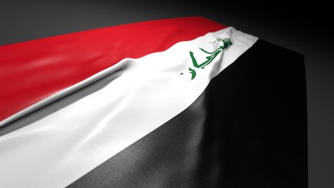 Iraq National Flag, Flag on a desk with perspective