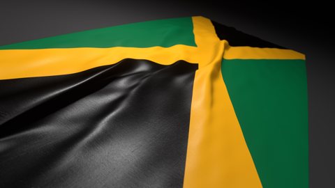 Jamaica National Flag, Flag on a desk with perspective