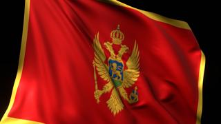 Montenegro National Flag, National flag magnified on black background