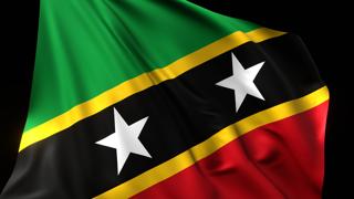 Saint-Kitts-and-Nevis National Flag, National flag magnified on black background